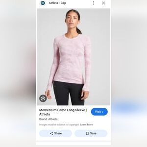 Athleta Momentum Pink Camo Long Sleeve Top
